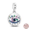 925 Silver Me Series Eye Medallion Pendant Charms for Bracelet Necklace DIY Link Earring Styling Two-ring Connector Jewelry