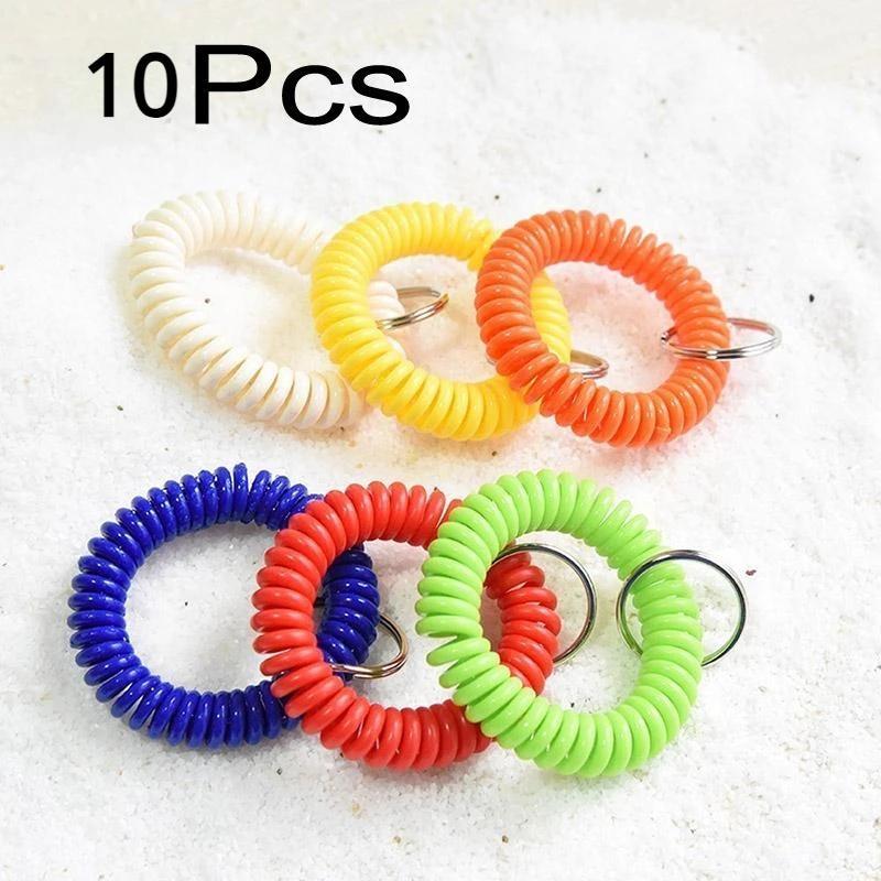 Neu 10 Stück Spiral-Stretch-Armband Schlüsselanhänger Schlüsselanhänger Schlüsselanhänger