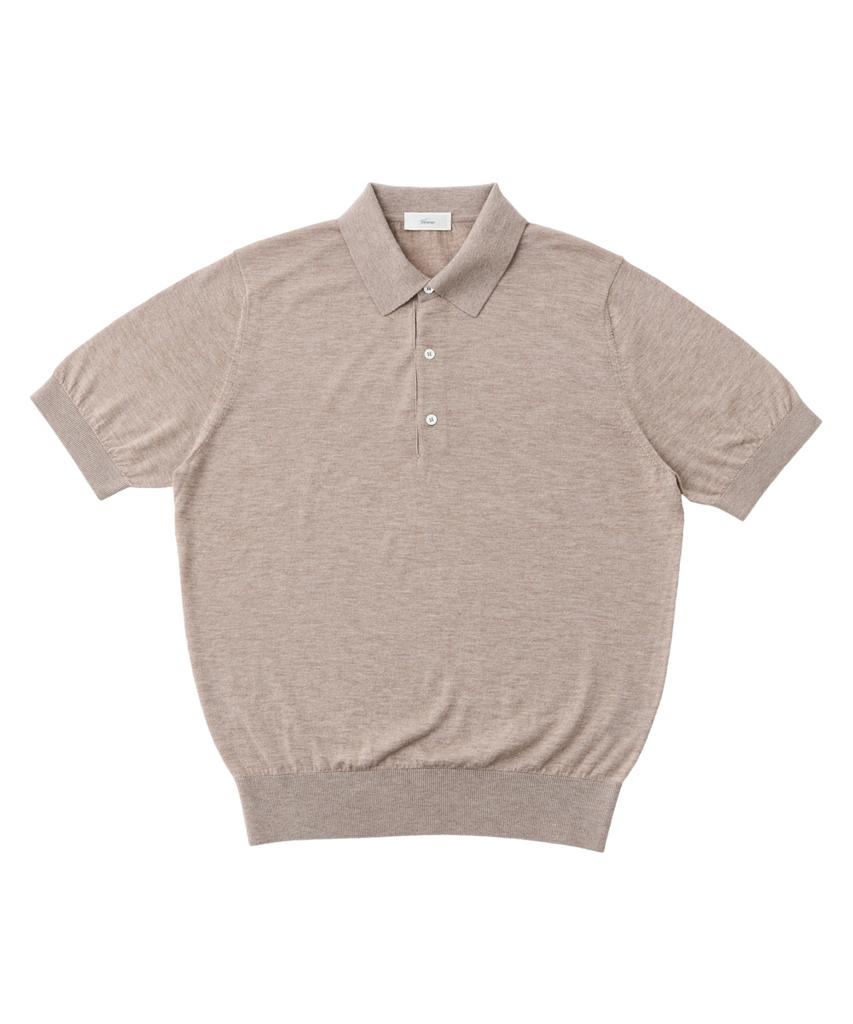 VERNO 26Ss Cashtouch Short Sleeve Polo Knit Beige