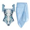 2023 European & American Retro French Double-Sided Swimsuit Set: One-Piece & Bikini