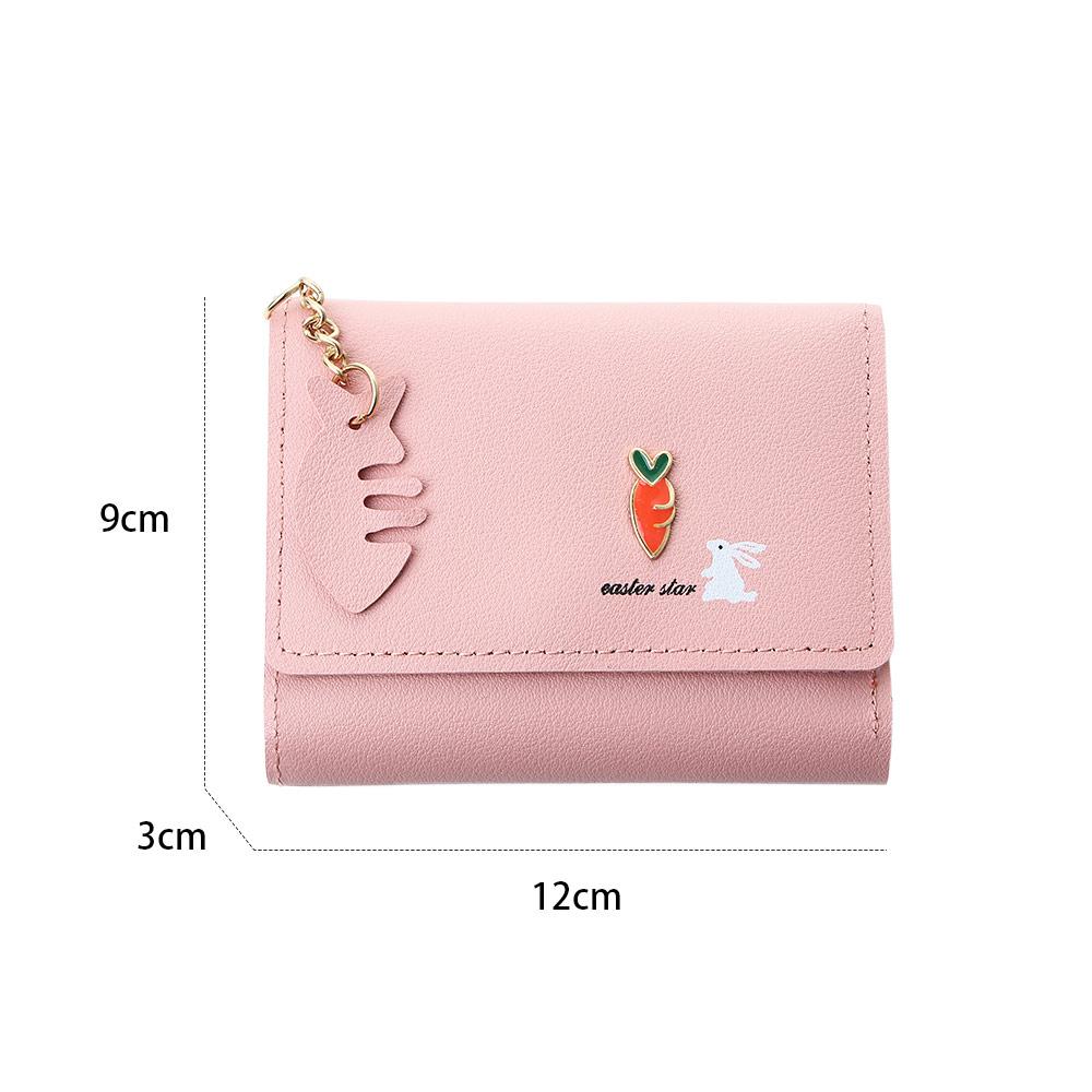 PU Leather Rabbit Carrot Korean Money Bag Women Wallets Card Holders Small Coin Purse