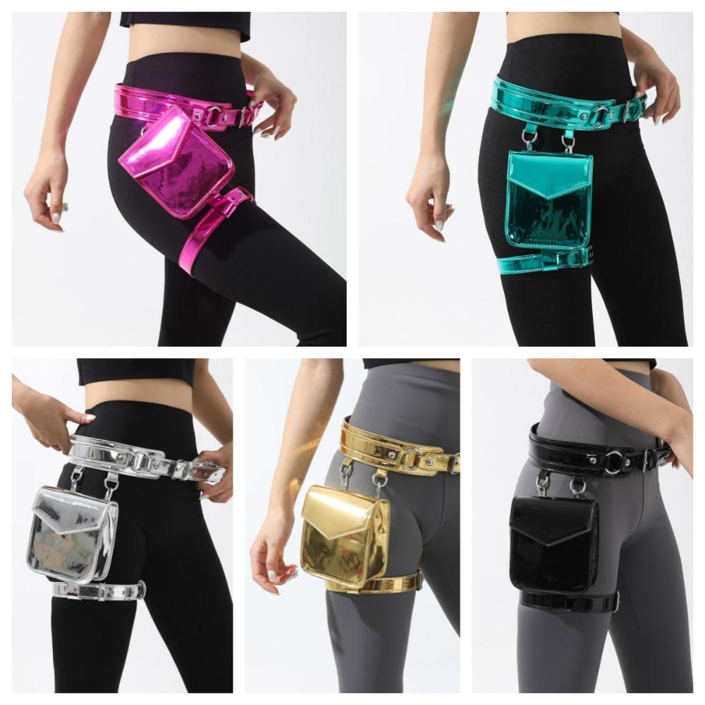 Leg Ring Metallic Waist Belt Pouch Goth Thigh Harness Leg Bag Motorcycle Waistpack  Outdoor