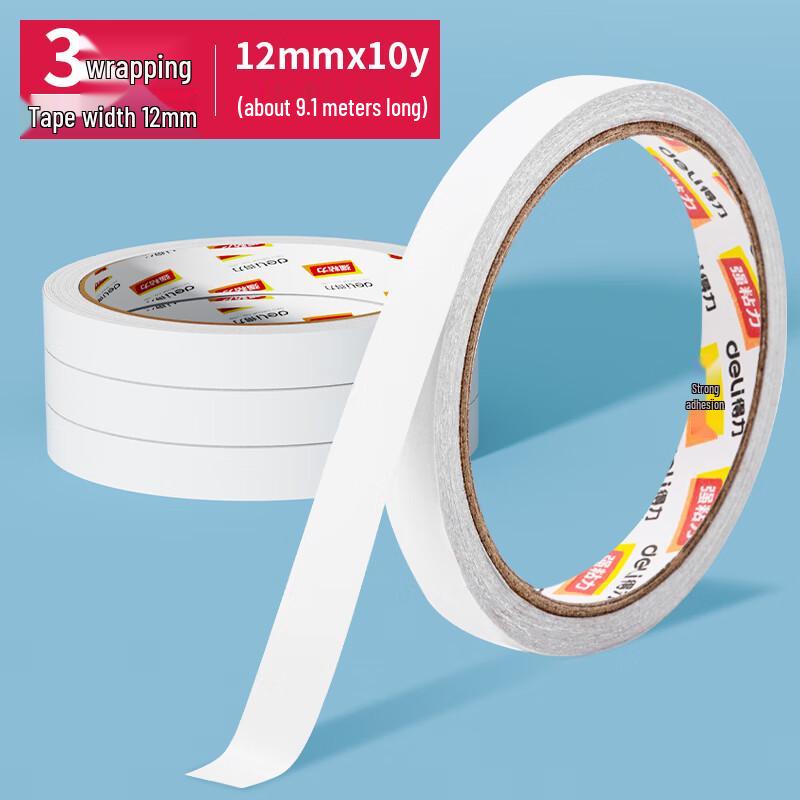Deli High-Adhesion Double-Sided Tape, 12mm Trial Pack