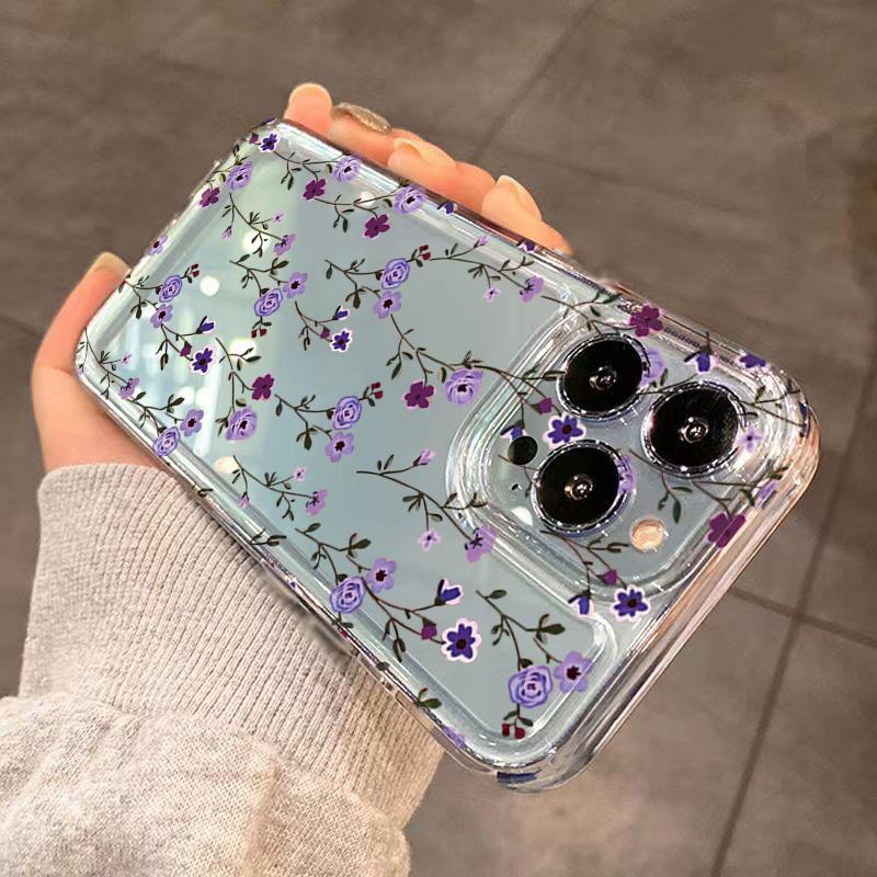 Colorful Abstract Floral Print Phone Case for iPhone 17 16 15 14 13 12 11 16E Series Pro Max Plus Double Layer Protection