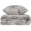 Parure de lit - 1 housse de couette 220 x 240 cm + 2 taies d'oreiller 60 x 60 cm - 100% coton renforcé - Gris