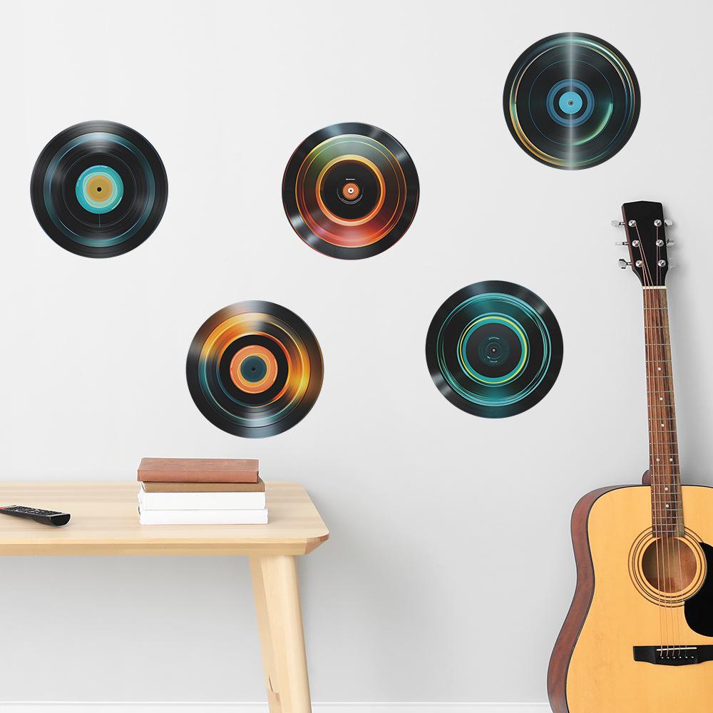 Fun-f74 Music Records Living Room Bedroom Home Background Landscaping Decorative Wall Stickers