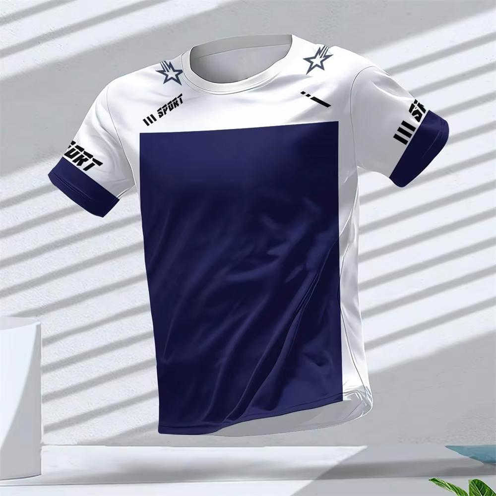 Herren T-Shirt Sommer Schnelltrocknend Atmungsaktiv Lässig Fitness Sport Kurzarm Rundhalsausschnitt Gym Sportbekleidung T-Shirt