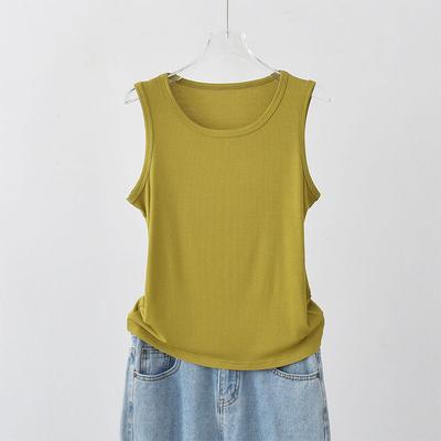 Modal Fashion Versatile Tank Top Solid Color Large Loose Sleeveless Bottom Shirt Women's Interior Casual Round Neck Top