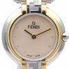 Used FENDI Watches Olologi 760L Stainless Steel Silver Gold Zucca Pattern