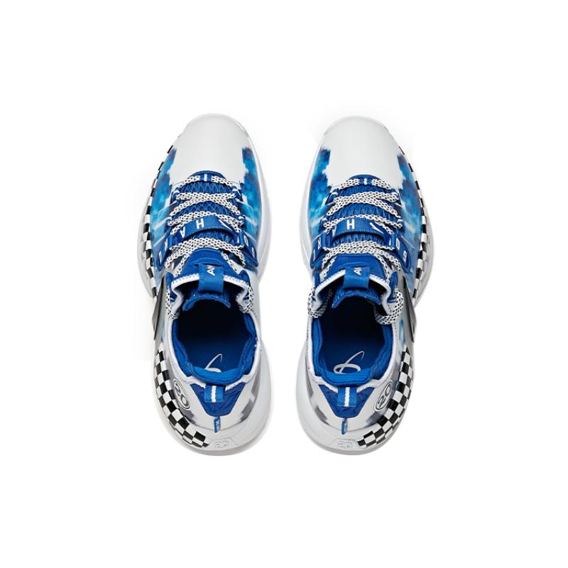 Anta GH2 Gordon Hayward Cushioning Anti-Slip And Wear-Resistant Coverage Mid-Top Basketball Shoes Men's White Blue Sneakers 112111103-9(S-BOX)