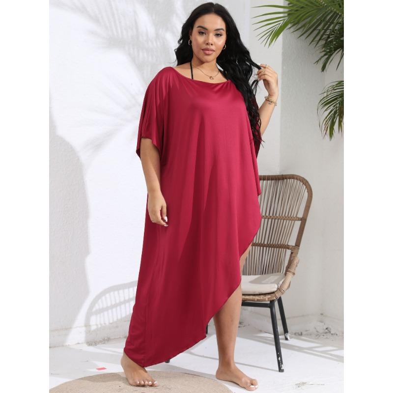 Women's Summer One Neck Off The Shoulder Irregular Holiday Beach Dress