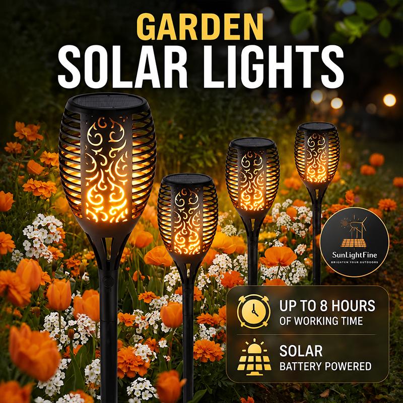 LED Solar Flame Light Outdoor,Waterproof 12LEDs Torches Landscape Lamp for Outdoor Courtyard Garden Yard,Halloween Decorations