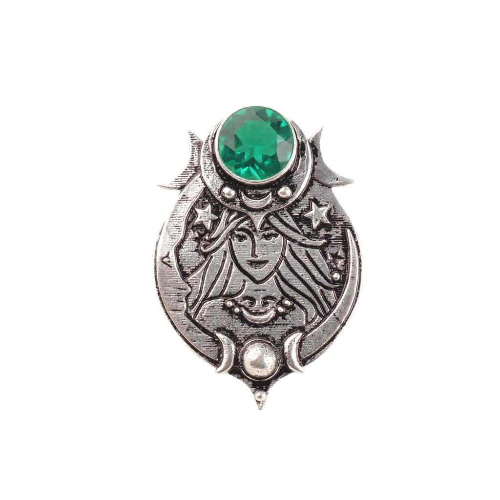 Green Emerald Crystal Silver Pendant, 925 Silver Handcrafted Jewelry Pendant CP-22-07