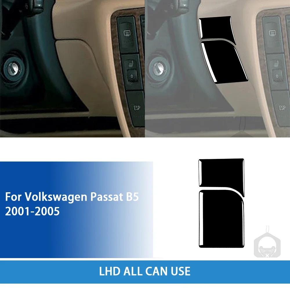 For Volkswagen Passat B5 2001-2005 Accessories Gloss Black Plastic Car Interior Lifting Gear Cupholder Panel Trim Sticker