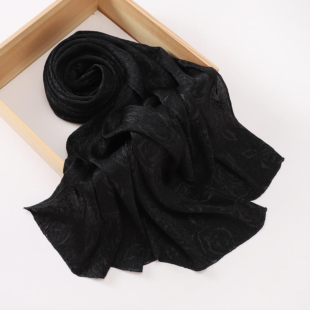 New women's bag head rose pattern scarf, Malaysian crumpled fashion wrap headscarf