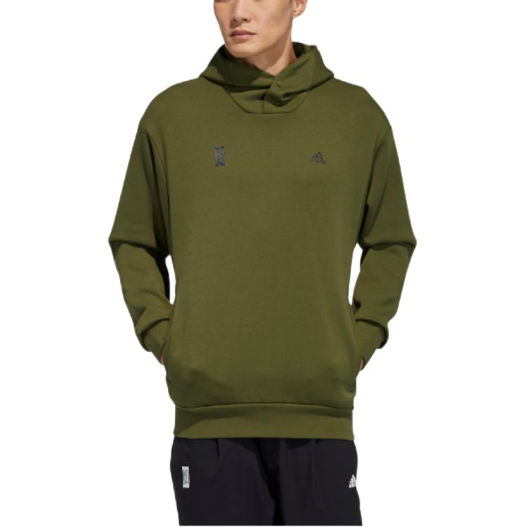 Adidas Sweatshirts Men's Green Hooded Moderate Regular GP0923