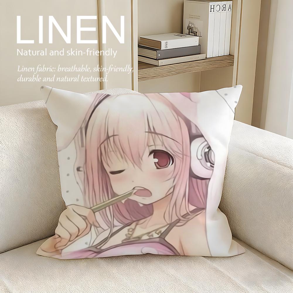 Anime Super Sonico Kissenbezug Kissenbezüge Set Stk x x Atmungsaktiv Waschbar Sofakissenbezug