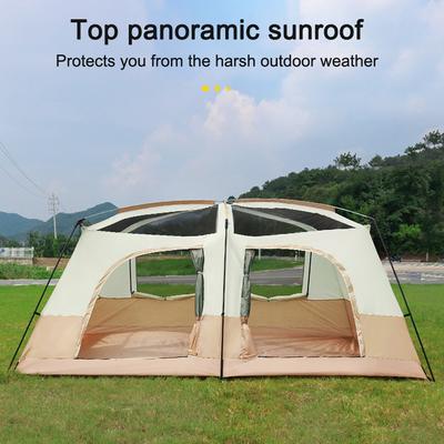Tenda da campeggio da viaggio con 2 stanze, tenda da cabina per famiglie, traspirante e antipioggia per 8-12 persone