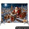 1Pcs Vintage Santa Claus Reindeer Christmas Decoration Background Winter Backdrop For Photo Studio Photo Booth Party