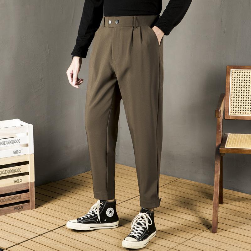 

Men s casual suit pants trendy business loose straight nine-point pants men s hot-selling models 38