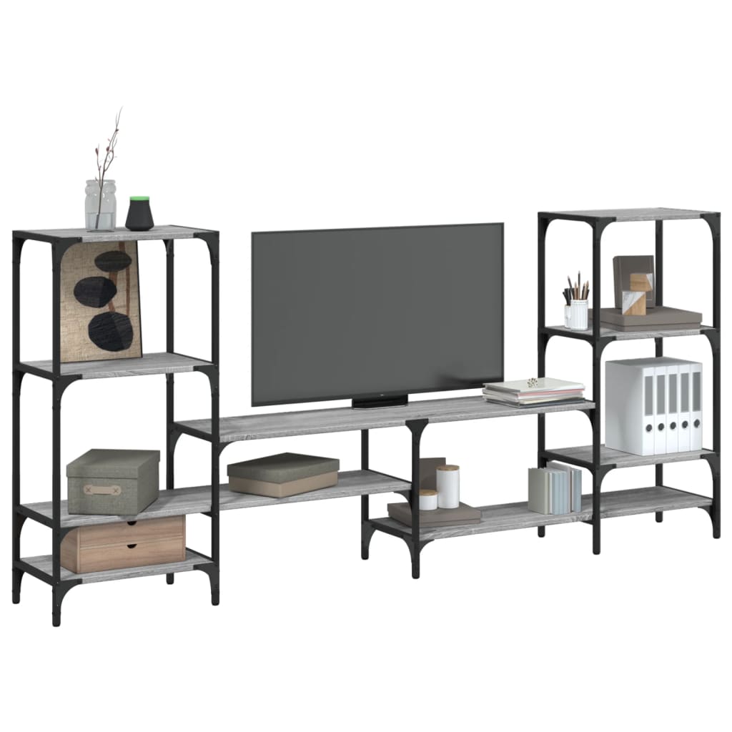 Vidaxl Mobile Porta TV, Rovere Sonoma Grigio, 206,5X28,5X95 Cm