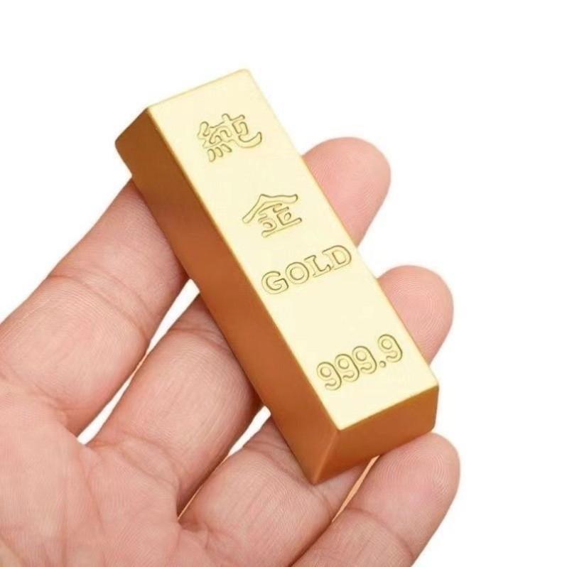Brass Faux Gold Bar Yuanbao Copper Desk Ornament Fortune Paperweight Decoration Prop