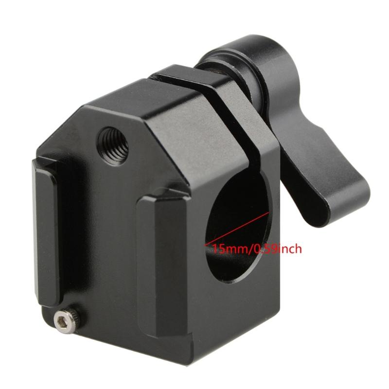 15mm Single Rod Clamp Adapter With 1/4inch-20 Threaded Hole For Camera Cage Shoulder Mount 15mm Rail Rod Support