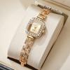 Women's casual fashion diamond studded square women's watch with adjustable bracelet