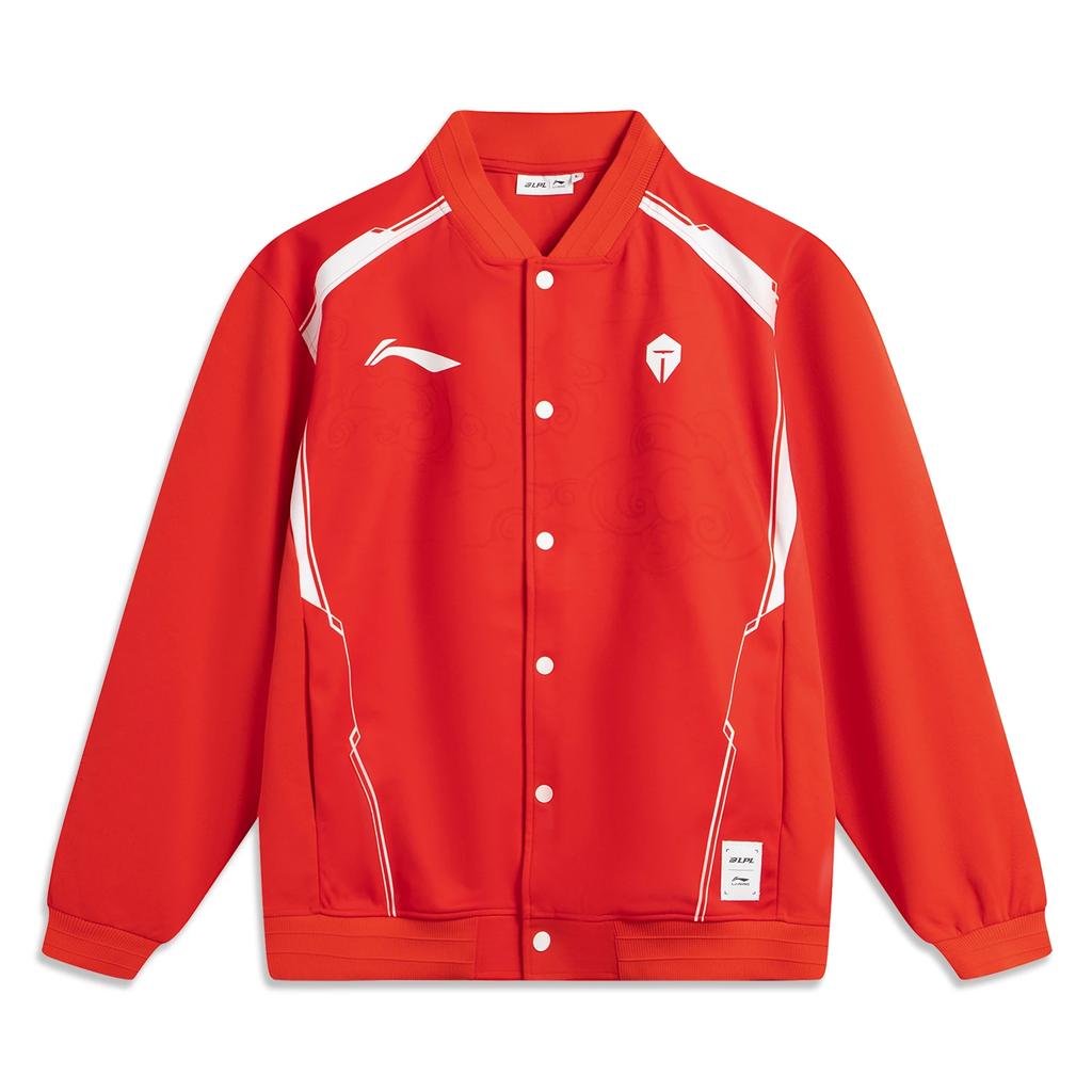 Li Ning X LPL Collaboration Spliced Single-Breasted Breathable Versatile Loose Jacket Unisex jackets Red AFDU795-1