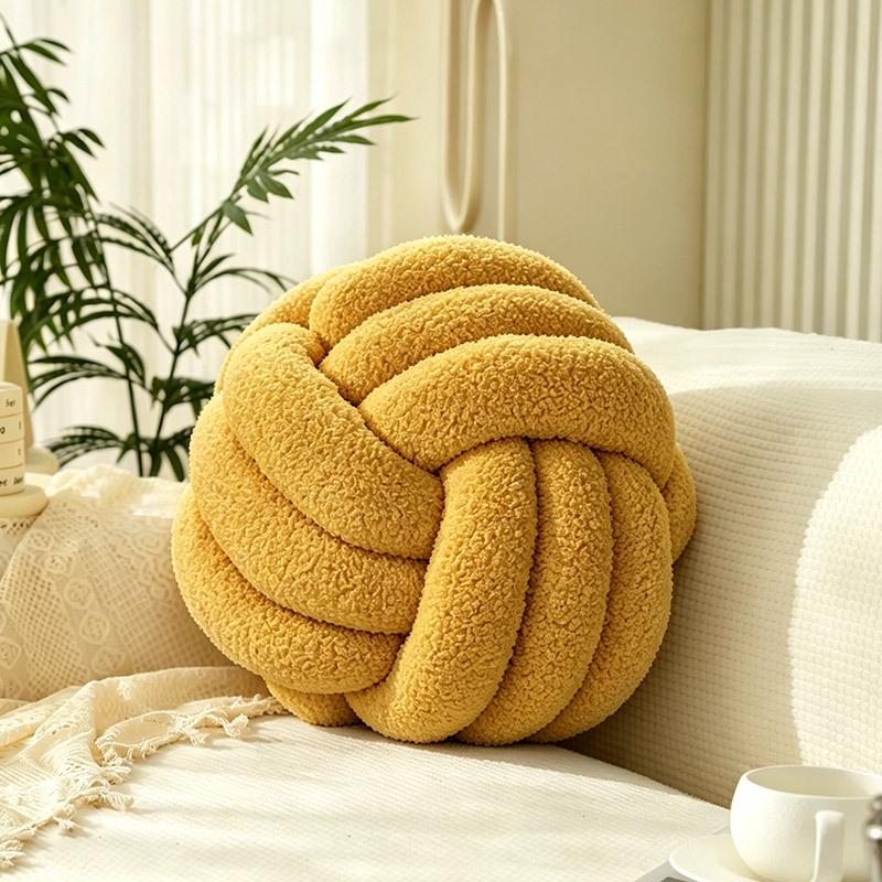 Handmade Knotted Spherical Cushion Pillow for Sofa and Bed