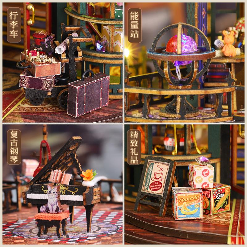 DIY Miniature House Ghost Town Handmade Assembly Villa Model Exquisite Stress Relief Birthday Gift for Men Women