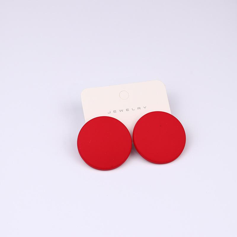 Pinkdudu Candy Color Round Acrylic Stud Earrings Color Sprayed Earrings Cute Simple Casual Earrings PD2232
