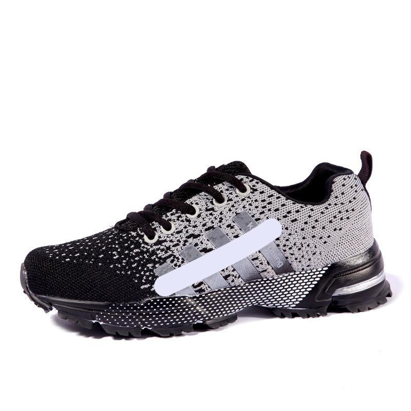 Autumn breathable sports large size couple running shoes lightweight flying line casual shoes