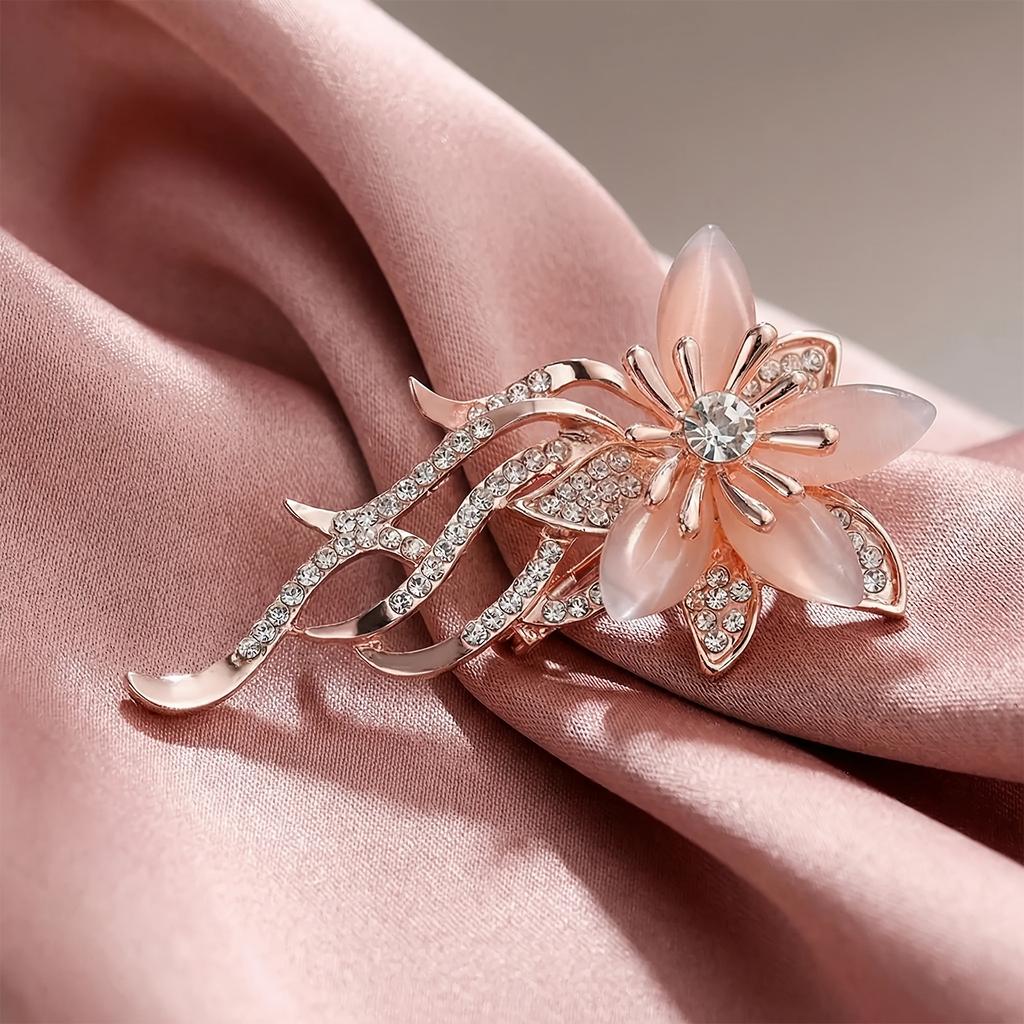 Flower Brooch Pin for Women - Elegant Scarf Clasp Brooch Jewelry Accessory
