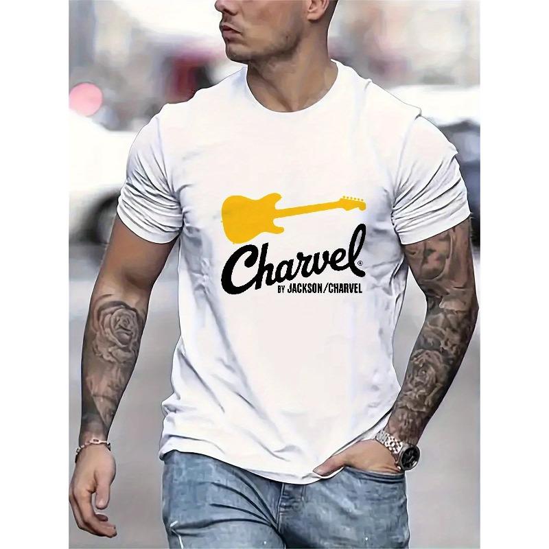 European Size Black T-Shirt for Featuring The Charvel Guitar Logo by Jackson/Charvel, Perfect Casual Wear for Music Enthusiasts And Rock Aficionados S