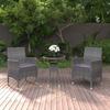Day and Night - Day and Night 3-piece Garden Dining Set Gray Synthetic Rattan