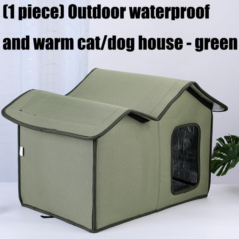 Outdoor Cats House Waterproofed Oxfords Fabric Portable Pet Shelter For Winter Garden Balconies