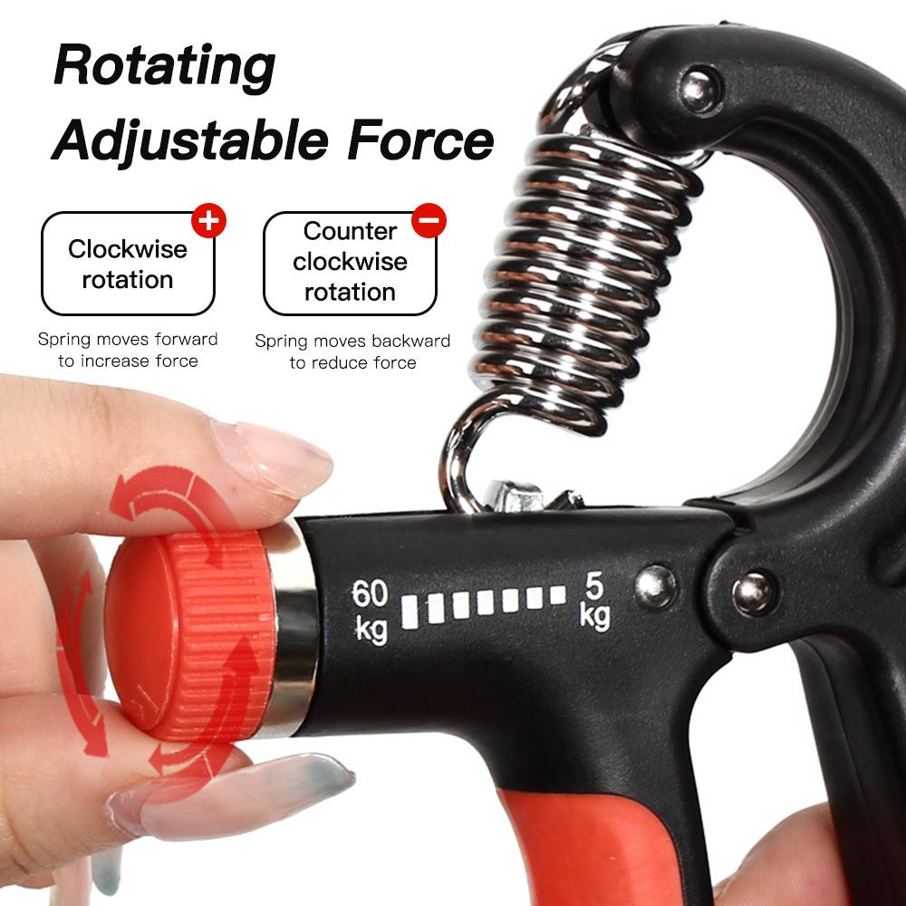Adjustable 5-60Kg Gripper Hand Exerciser Grip Wrist Training Increase Strength Spring Finger Pinch Carpal Expander for Patients