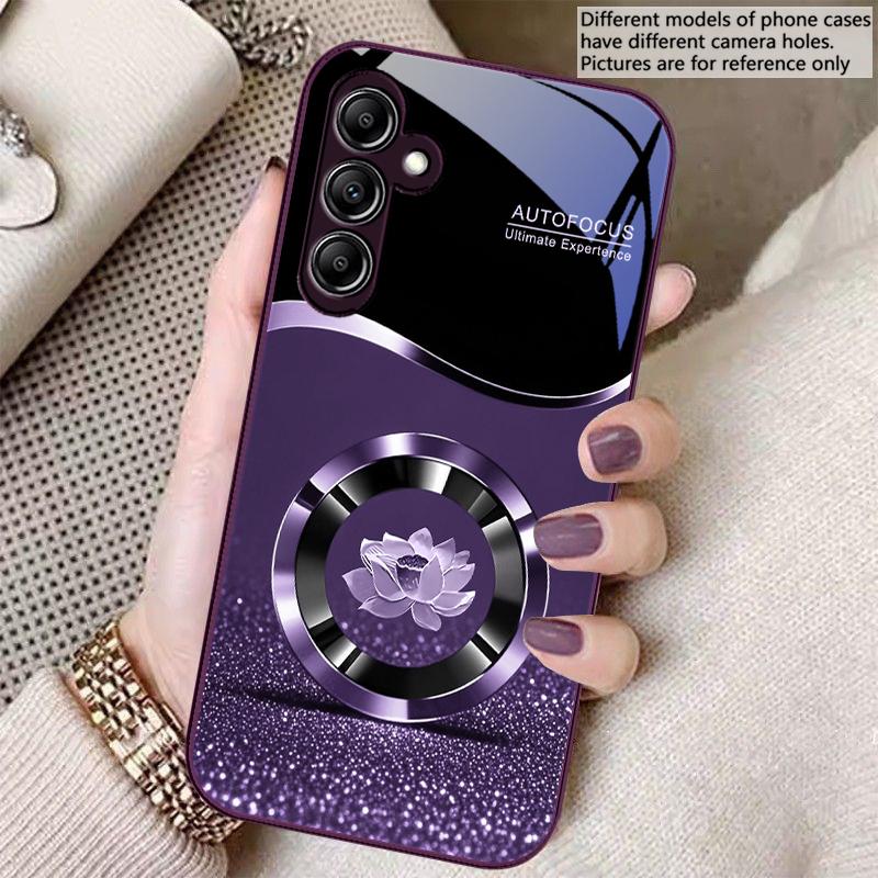 Circle Lotus Golden Dot For Samsung A 20 30 22 23 24 25 26 31 32 33 34 35 42 50 51 52 53 54 55 56 70 71 72 73 glass phone case