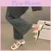 Silver Summer Casual Flat Sandals With Bow Knot And Stylish French Design For Women
