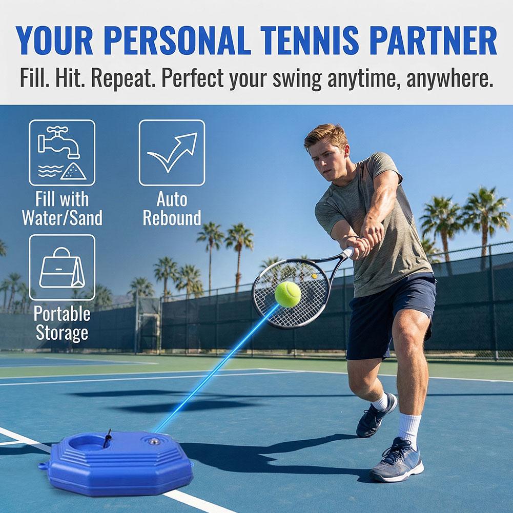 Tennis Trainer Baseboard Set With String Ball For Professional Practice Rebounder Self Study Tool For Backyard Garden