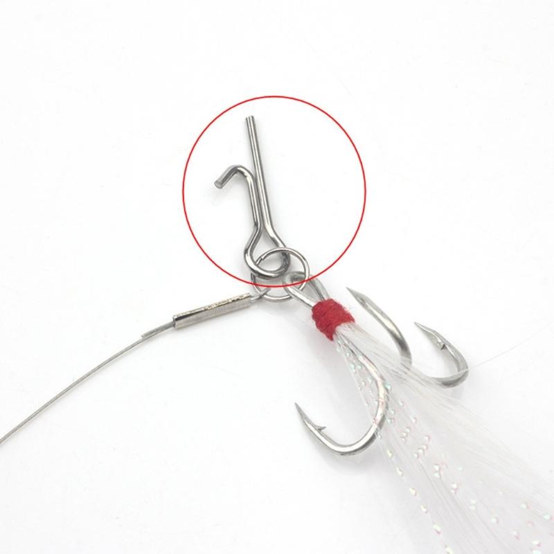 100pcs Stainless Assist Rig Hook Connecting Pin Soft Fishing Lures Baits Stingers Needle Fishing Tackle Accessories