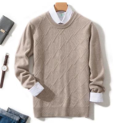 Pulover de bază cu gât rotund, tricotat lejer pentru toamnă și iarnă pentru bărbați, pulover business casual de primăvară