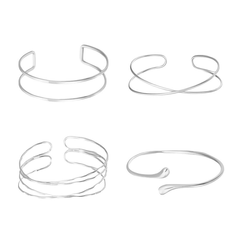 4/6pcs Bangle Jewelry Arm Bracelet Twisted Upper Arm Bracelet Trendy Cuff Bracelet  Gift