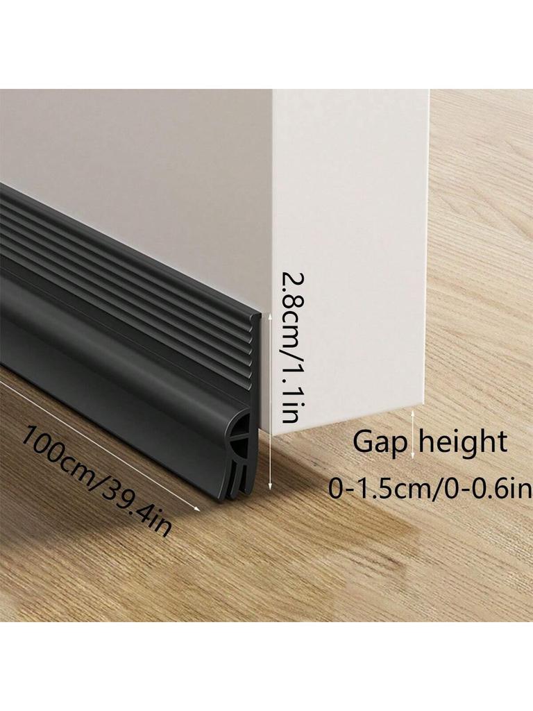 1m TPE Anti-Dust & Noise Reduction Door Bottom Seal, Triple Seal Design, Non-Slip Grooves, Windproof & Soundproof Door Draft