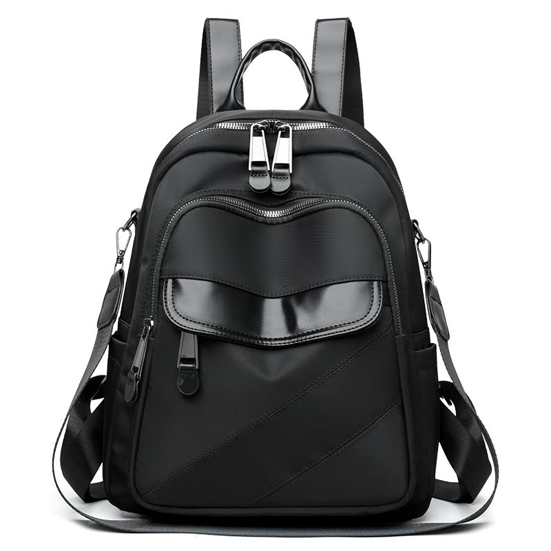 Fashion Nylon Backpack for Women – Lightweight & Water-Resistant Design with PU Accents and Multi-Pocket Storage, Ideal for Daily Use