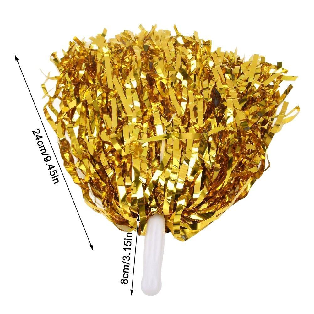 20PCS PET Cheering Hand Flowers Handle Cheerleader Pompoms Cheerleading Pom Poms For Sports Party