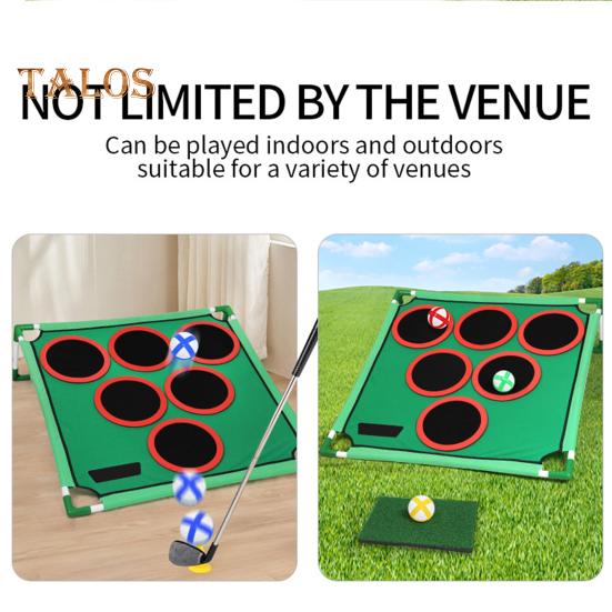 Golfspiel-Spielset für Kinder, lustige Gartenspiele, Hinterhofspiele, Väter und Golfer, inklusive 20 Golfbällen, Putting Mat und Tasche, lässige Golfspiele für Zuhause für