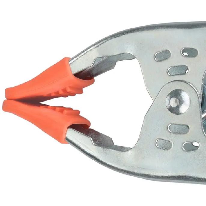 

6 Inch Metal Spring Clamps Large Strong Clips Hand Squeeze Grip Orange Spring Clip for Photography Furniture Pony Industrial 6 inches one