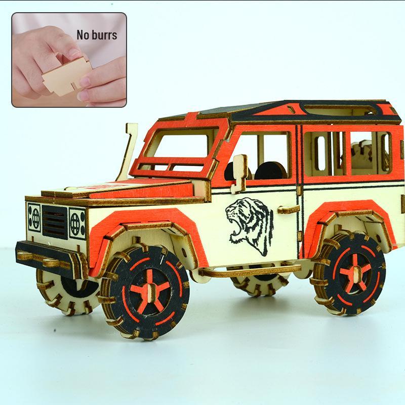 Wooden 3D Puzzle Car - Educational Handmade Toy for Kids